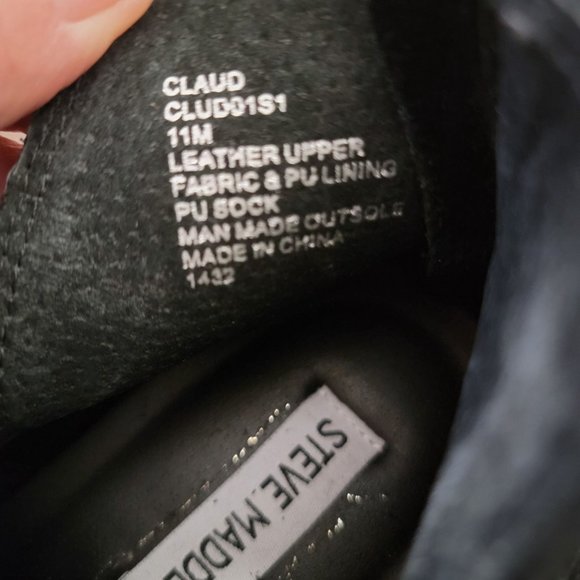 Steve Madden Sneaker Claud Zip Mid Top Black Suede Women's 11 - Picture 10 of 10